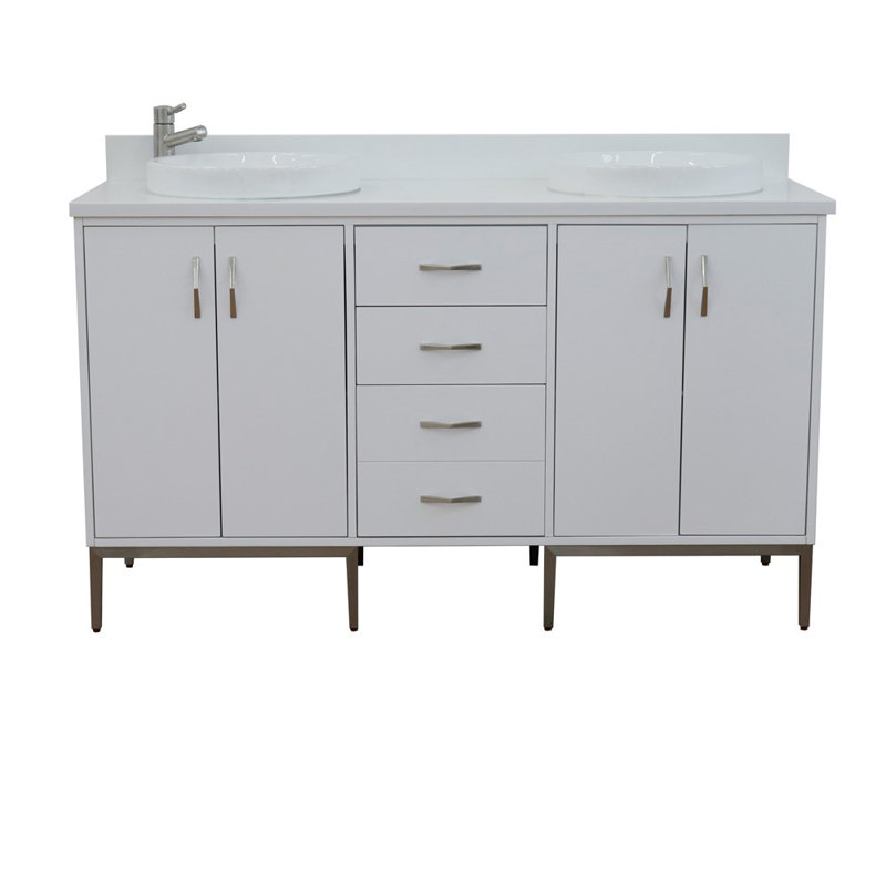 Ensemble de meuble-lavabo double 61 po Aashna