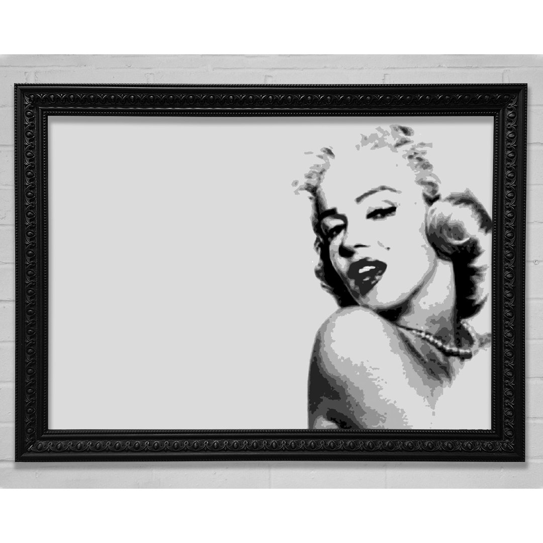 Marilyn Monroe Retro Grau - Einzelner Bilderrahmen Kunstdrucke