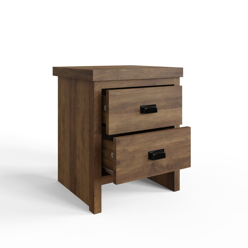 Almasi 43 cm W Bedside Table, Knotty Oak