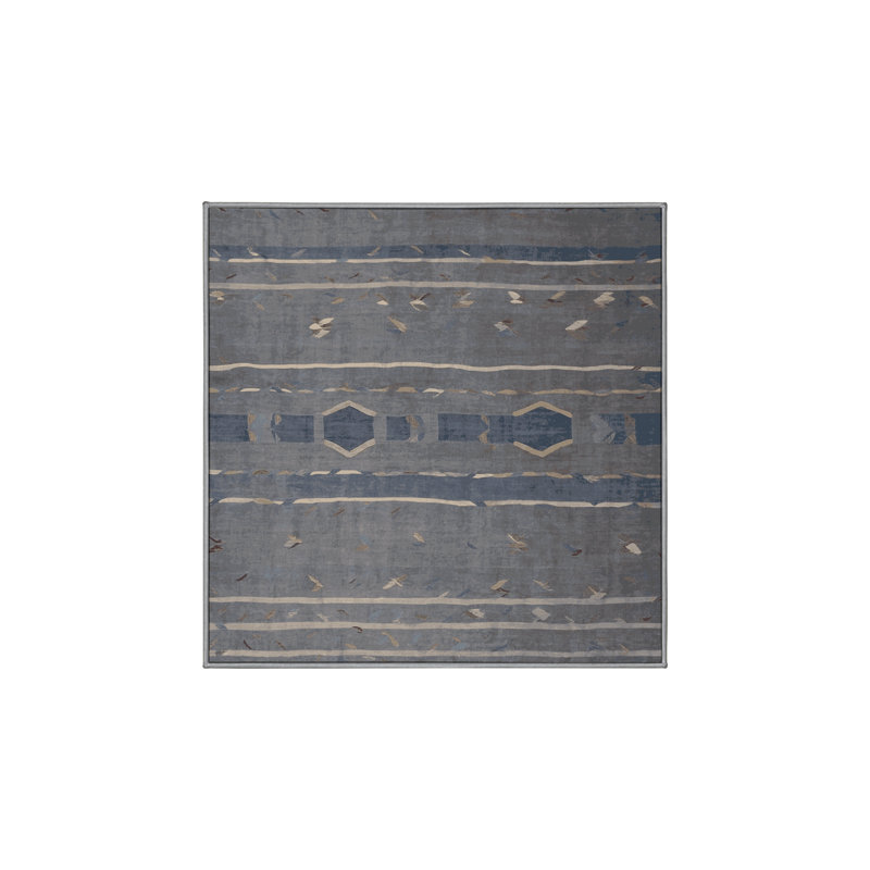 Tapis gris soyeux et moelleux, Carré 5 pi
