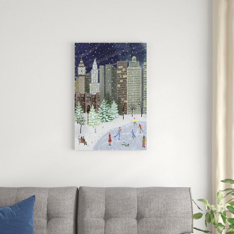 Noël dans la ville I, H 30 po x l 20 po