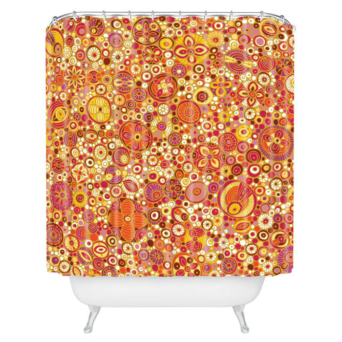 Rideau de douche simple Adilene + crochets