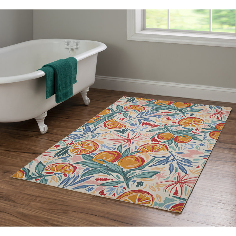 Tapis ivoire orange Ernetta Penssacola, Rectangulaire 3 pi x 5 pi
