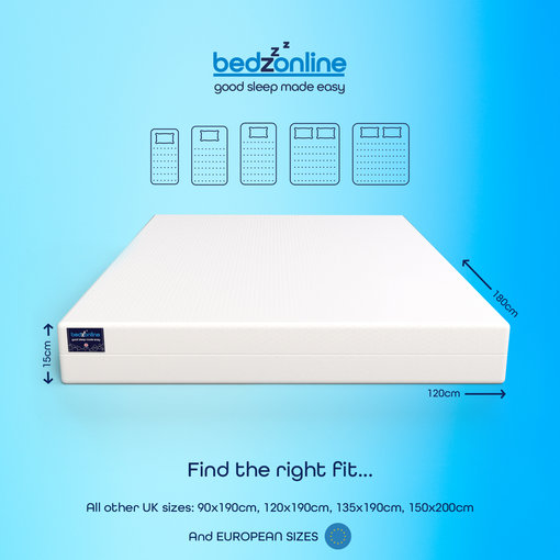 Winkslep Motion Isolation 15CM Reflex Foam Mattress with 4 Zone Orthopaedic Support, 3FT Single