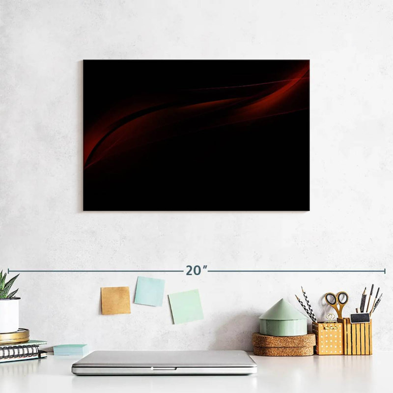 Avery Black Abstract, 8" H x 12" W