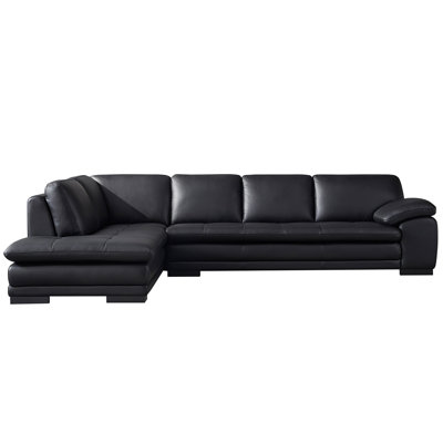 126" Wide Leather Match Sofa & Chaise