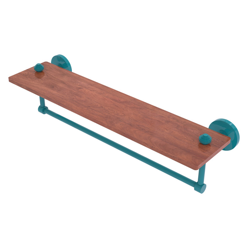 Tablette flottante avec barre à serviettes Southbeach, H 4 po x l 22 po x P 5 po, Bleu sarcelle Glokzin