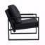 Ensemble de 1 fauteuil d'appoint en similicuir noir avec structure en métal