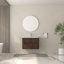 Meuble-lavabo mural flottant 30 po avec lavabo intégré, deux tiroirs, finition noyer foncé, construction, rangement spacieux, installation rapide pour les petits tiroirs de salle de bain et lavabo en céramique blanche