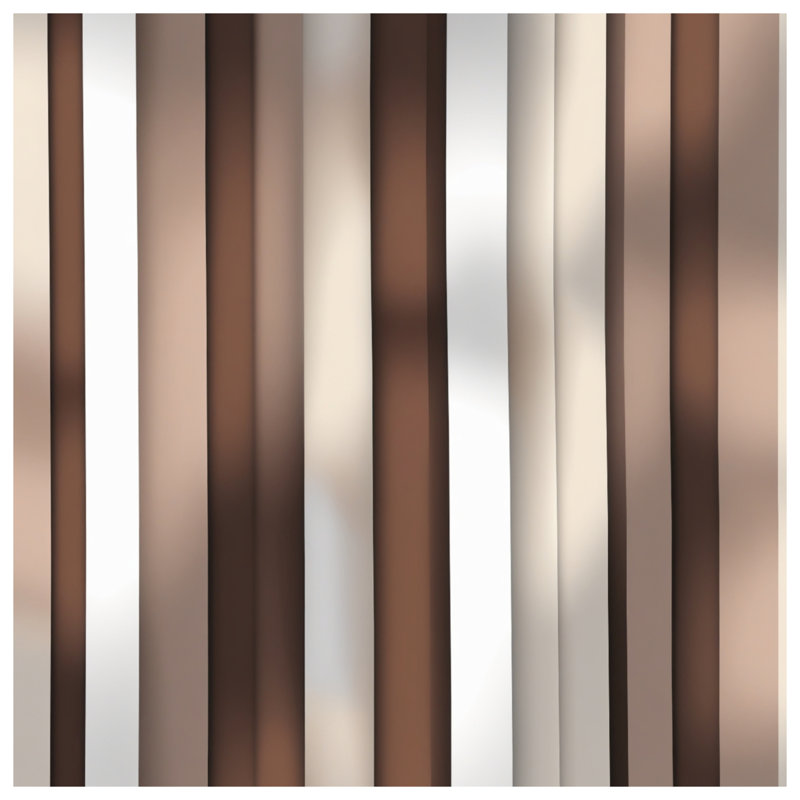Rideaux de fenêtre à rayures verticales brun et beige, voilages et rideaux occultant - 1 panneau, 50" x 92" - 1 Panel