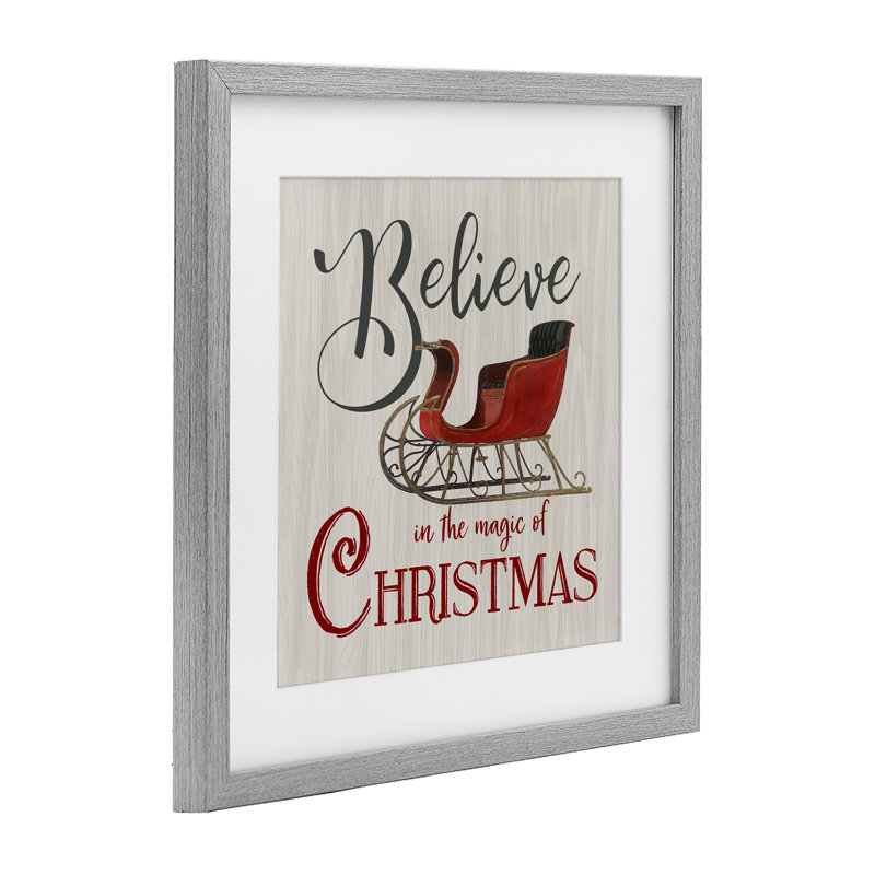 «Believe Magic Of Christmas», reproduction sous verre encadrée, design par Charity Henderson, H 13 po x l 13 po