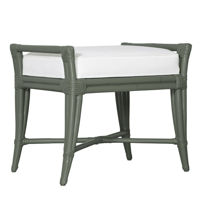 Malacca Upholstered Bench, Evergreen