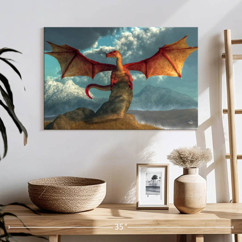 Dragon de feu, H 16 po x l 24 po
