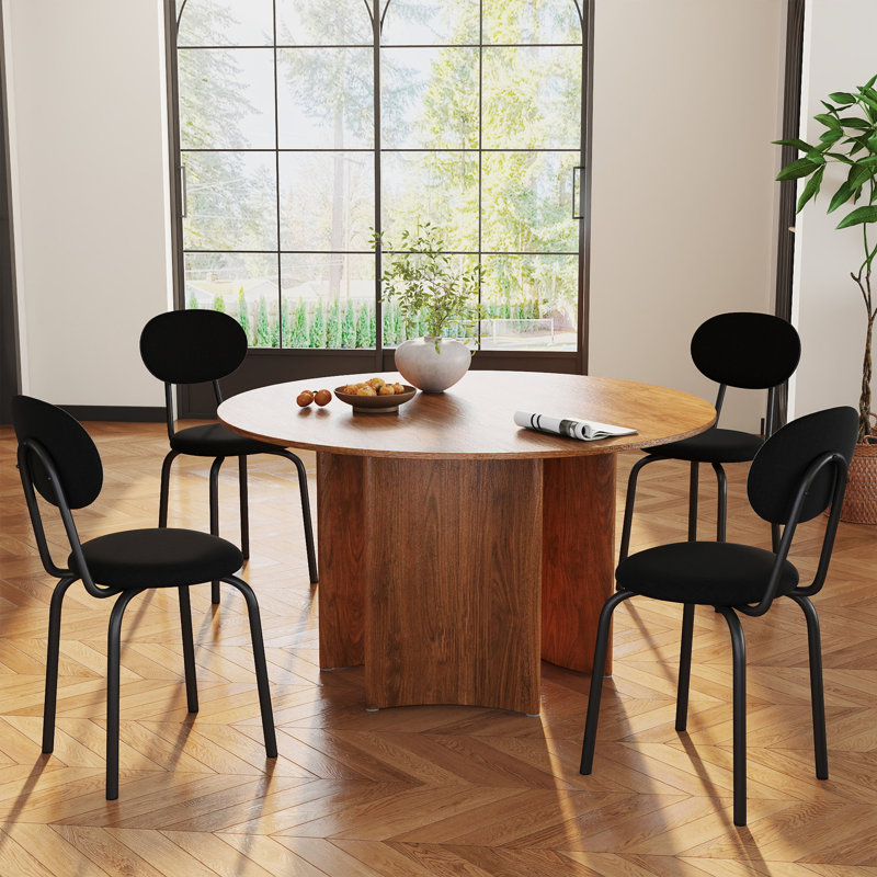 Stackable Dining Chairs Set of 4, Stackable Waiting Room Chairs, Black