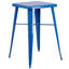 Ensemble de bar carré en métal pour l'intérieur et l'extérieur de 23,75 po avec table et 2 tabourets carrés Gyeong-22109156