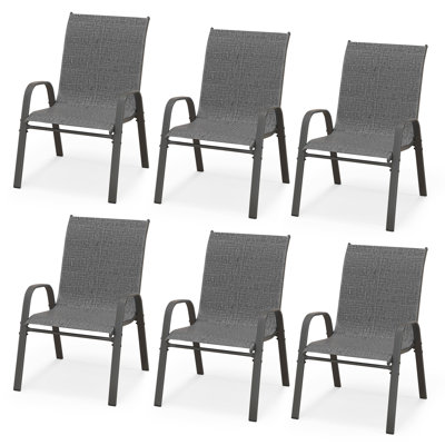 Outdoor Patio Dining Armchair Sets Of 6, Stackable Chairs by Latitude Run