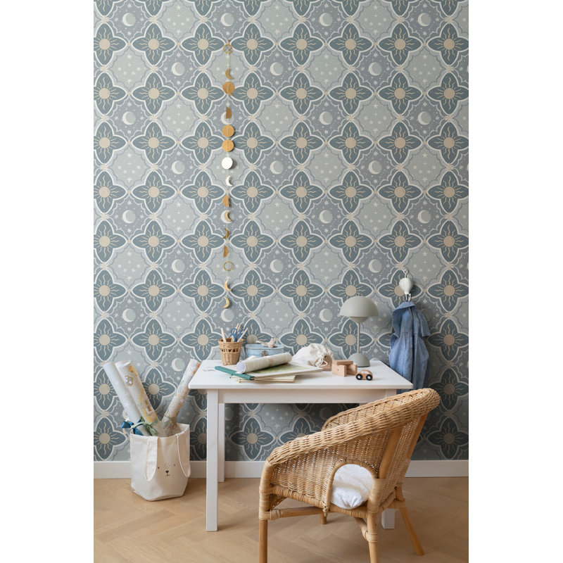 Galerie Resan Sun and Moon Wallpaper, Blue