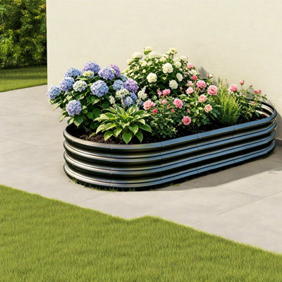 Grand lit de jardin surélevé moderne en acier galvanisé de 6 x 3 x 1 pi pour jardinières