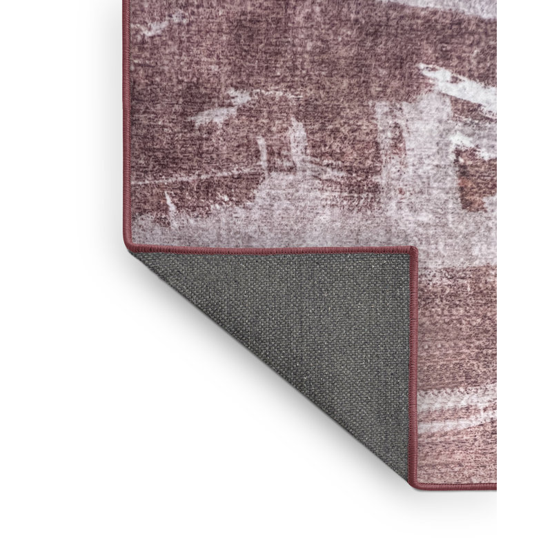 Tapis rectangulaire en polyester tissé à la machine rectangulaire brun / gris clair Nikita, Rectangle 2 pi x 4 pi