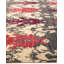 Tapis ivoire / gris / rouge en laine noué à la main de conception unique 8 pi x 10 pi 2 po Awo