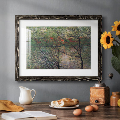 «His Bank, The Island De La Grande Jatte» par Claude Monet - reproduction d'art, emmêlée et encadrée sous verre acrylique