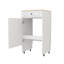 Robot aspirateur avec roulettes, support de rangement pour robot avec portes et tiroirs, table d'appoint pour salon, bureau personnel, cuisine - blanc antique