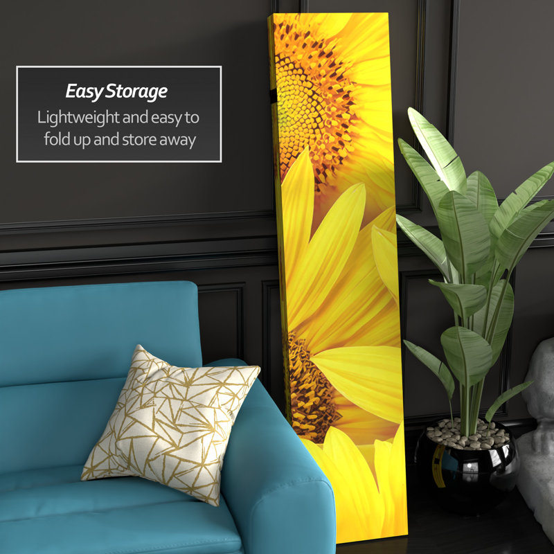 6 Ft. Tall Double Sided Sunflowers Canvas Room Divider