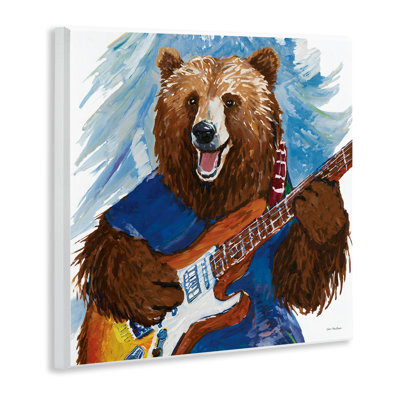 Ours jouant de la guitare, art mural par Seven Trees Design