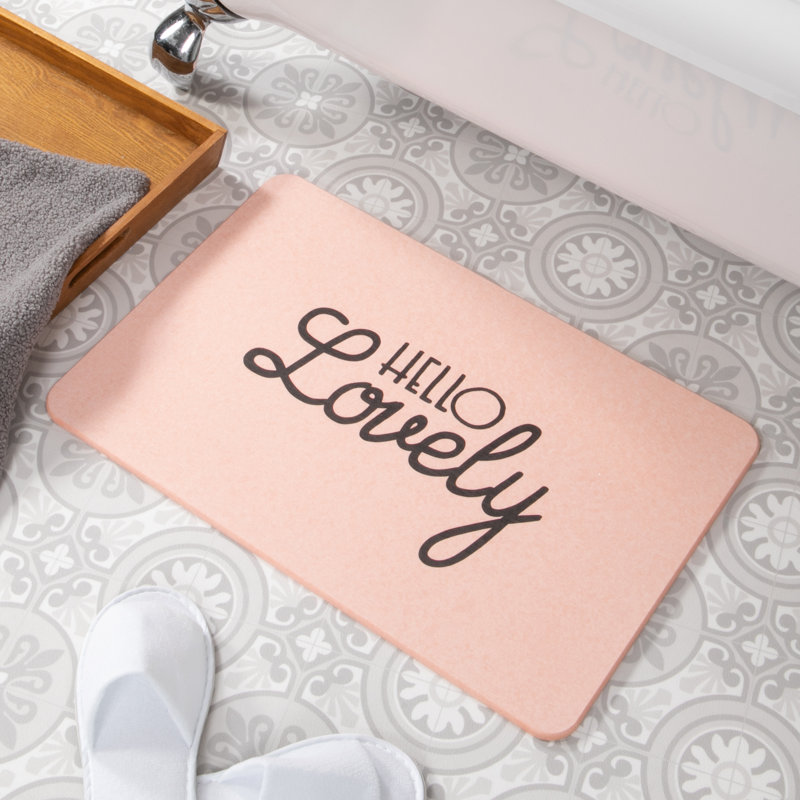 Non-Slip Bath Mat, Pink/Black