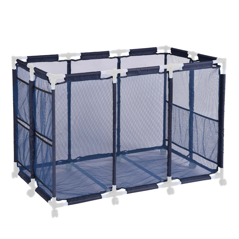 Housse de remplacement en filet pour chariot de rangement pour piscine Rolling Mesh, Bleu, H 28,7 po x l 28,7 po x P 60,6 po