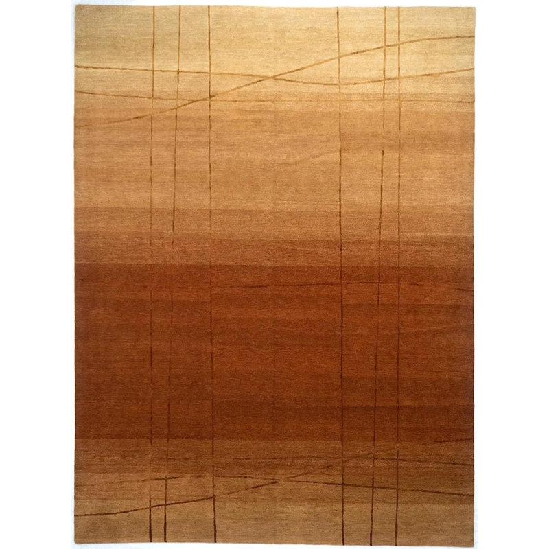 Tapis moderne en soie noué à la main 9 x 12 Noli