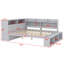 Daybed with Storage Shelves, Shoe Cabinet & Built-in USB Charging Ports-521872920