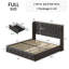 Upholstered Platform Bed with Storage Drawers, Tufted Bed Frame with Wingback&Headboard, Dark Grey-2105395643-2105395641