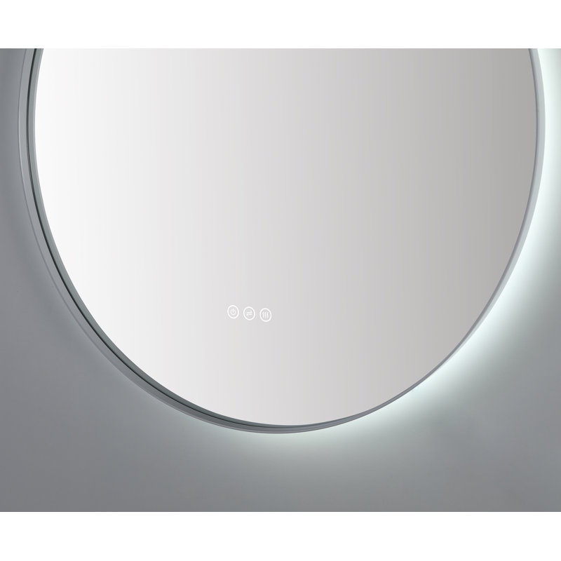 Shell LED Mirror, White, 29.52" x 29.52", Round