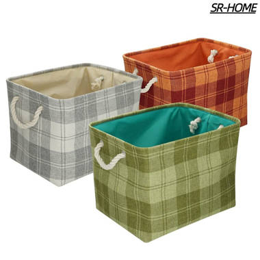 Sweet Jojo Designs Boho Rainbow Rust and White Foldable Fabric Storage Bins