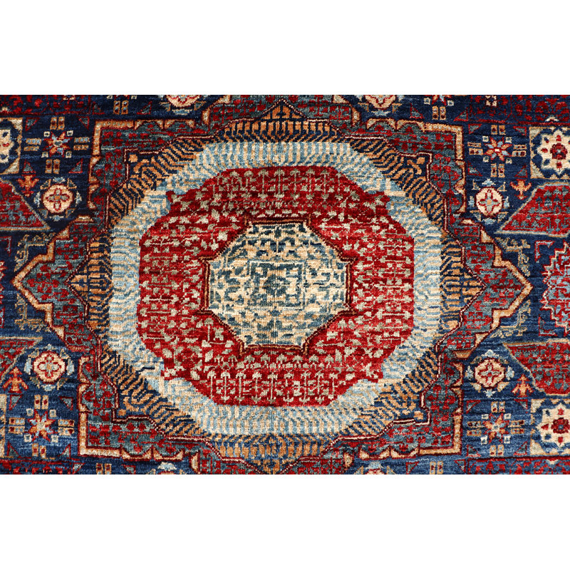 Tapis rouge / bleu / beige tissé à la main de haute qualité