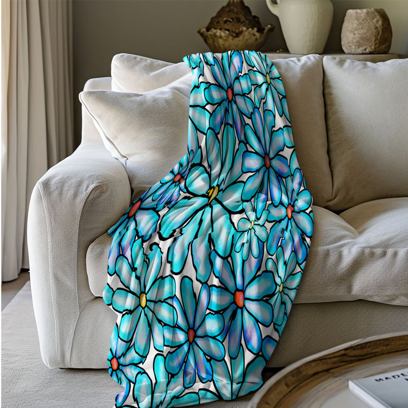 Dainty Daisies - 1 Piece Premium Sherpa Blanket, Lit simple