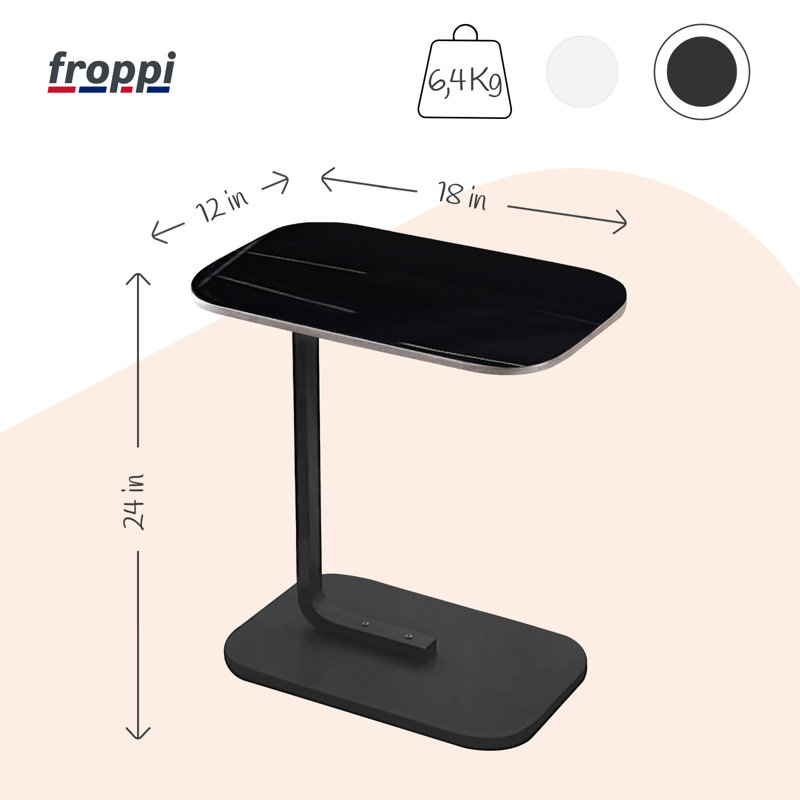 Sled End Table, Black