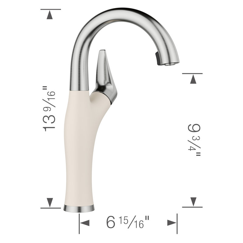 Robinet de bar à double jet Artona, 1,5 gallons par minute, Blanc doux
