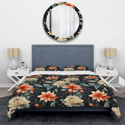 Ensemble de housse de couette Bloom Spectrum Damask Fusion - Floral
