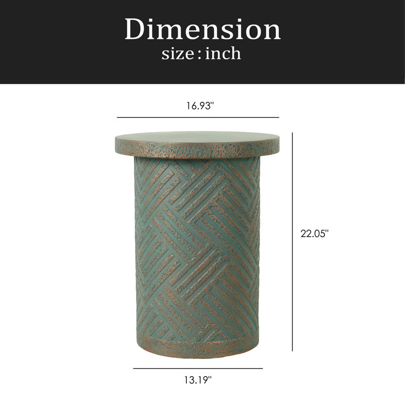 Tables de bout d'extérieur en ciment pour patio, table d'appoint de jardin, petite table d'appoint ronde moderne pour l'extérieur, tabouret de jardin en souche d'arbre pour l'intérieur et l'extérieur