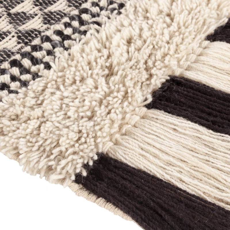 Hand Woven Blended Fabric Wall Hanging - Rod Included, Black