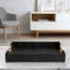 2-Piece Woven Leather Ottoman Tray Set With Gold Handles, Rectangular Decorative Serving Tray For Coffee Table, Living Room, And Home Decor