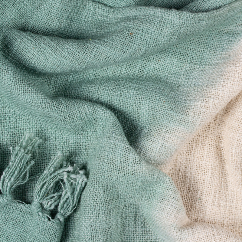 Mizu Knitted Throw Blanket, Eucalyptus