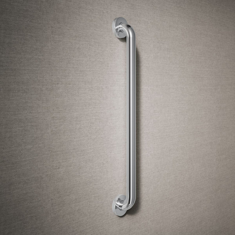 Contemporary Grab Bar, 24"W, Polished Stainless
