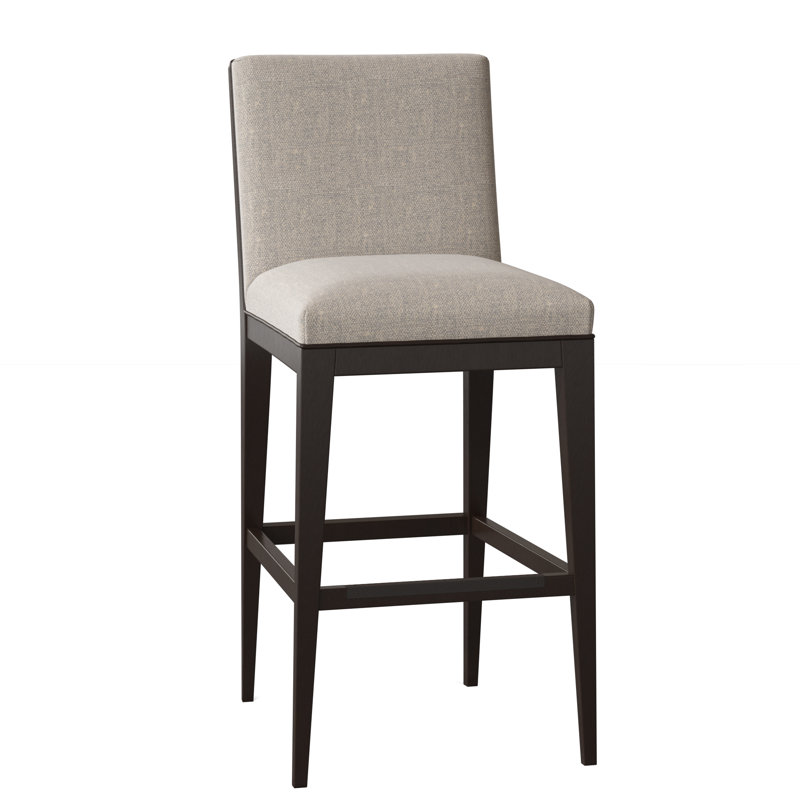 Logan Bar & Counter Stool, American Walnut, Filigree Ivory, Bar Stool (30" Seat Height)