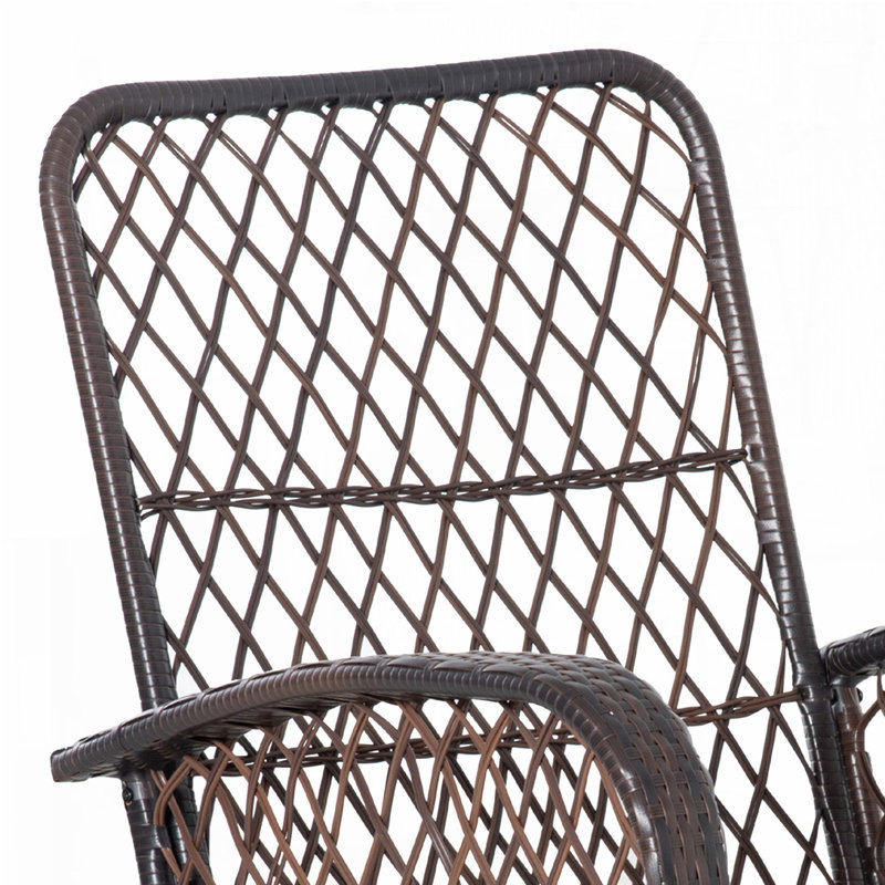 Chaise berçante d'extérieur en osier pour l'extérieur, Gris