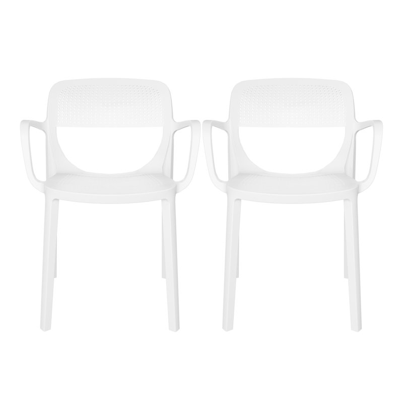 Outdoor Stacking Dining Armchair, White