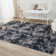 Dark gray shag area rug plush carpet