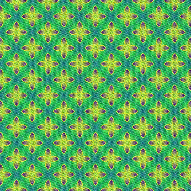 Tapis vert/jaune à motifs Ballarat, Carré 5 pi